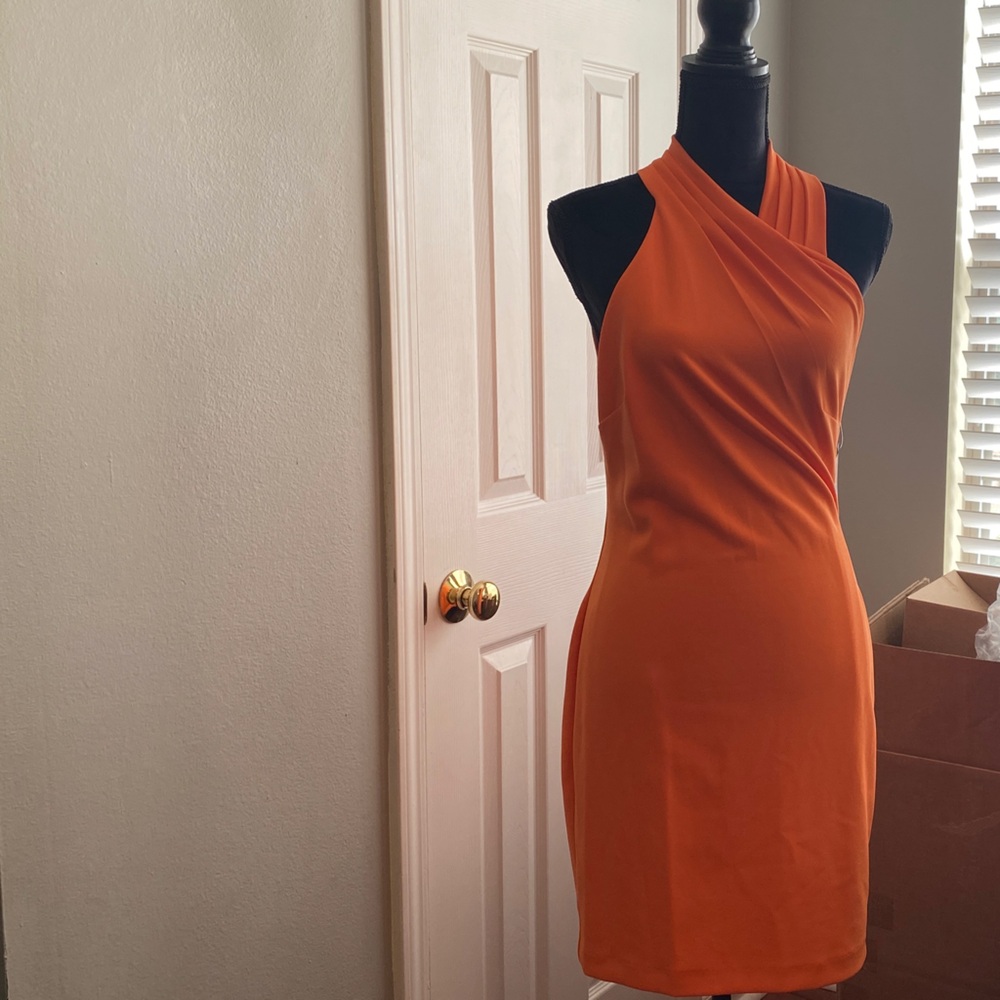 Rachel Roy Elegant Orange Sleeveless Dress